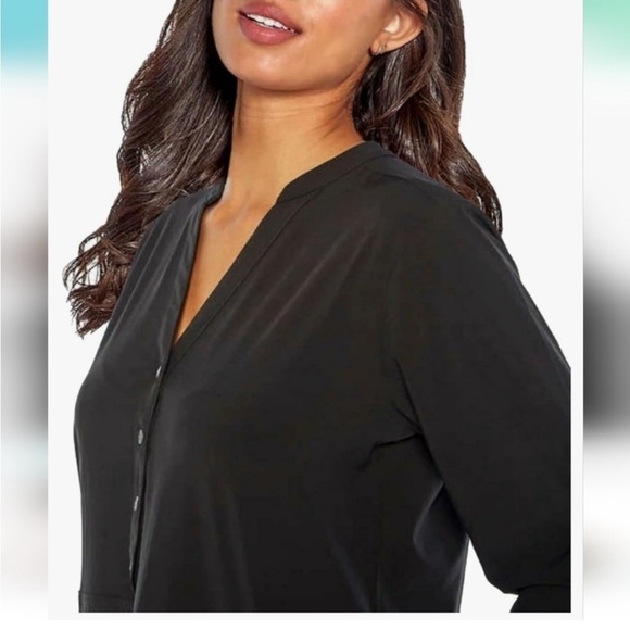 Orvis Pack & Go Travel Dress Black Roll Tab Sleeve Mini Tie Waist Wrinkle Resist - Picture 4 of 12